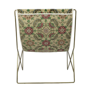 Turkish Vintage Rug Sling Chair, Brass GA124-indBE048