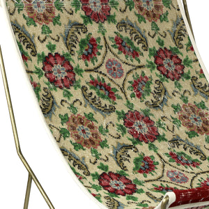 Turkish Vintage Rug Sling Chair, Brass GA124-indBE048