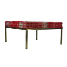 Load image into Gallery viewer, Turkish Vintage Rug Bench, Square, Brass GA134-indBE052