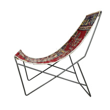 Load image into Gallery viewer, Turkish Vintage Rug Sling Chair, Gun Metal GA136-indBE042