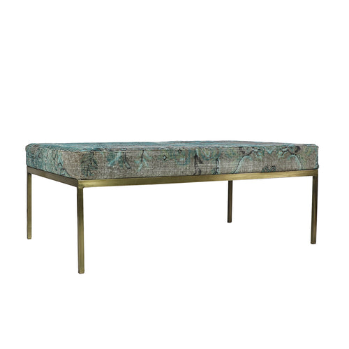 Turkish Vintage Rug Ottoman, Brass GA144-indBE050