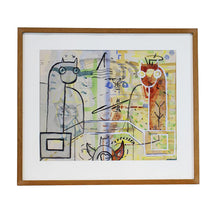 Load image into Gallery viewer, Abstract Multi Media in Frame by Verner Molin (1907-1980), G076