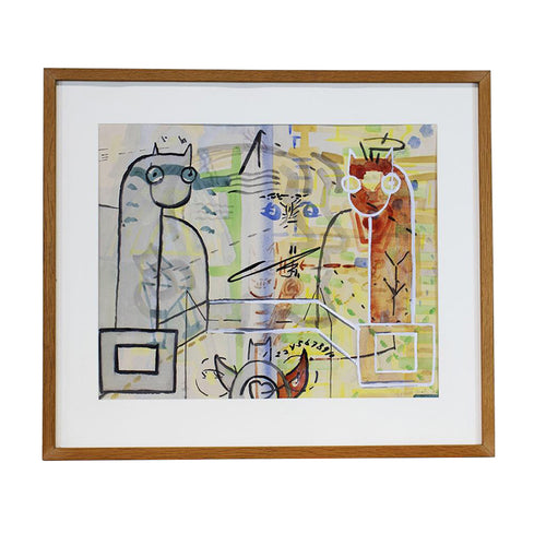 Abstract Multi Media in Frame by Verner Molin (1907-1980), G076
