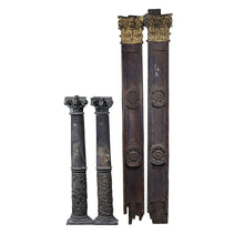 Load image into Gallery viewer, 1700&#39;s Carved Pillar Decorations, Pair, G119