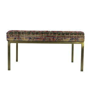 Turkish Vintage Rug Bench, Square, Brass GA154-indBE052