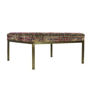 Turkish Vintage Rug Bench, Square, Brass GA154-indBE052
