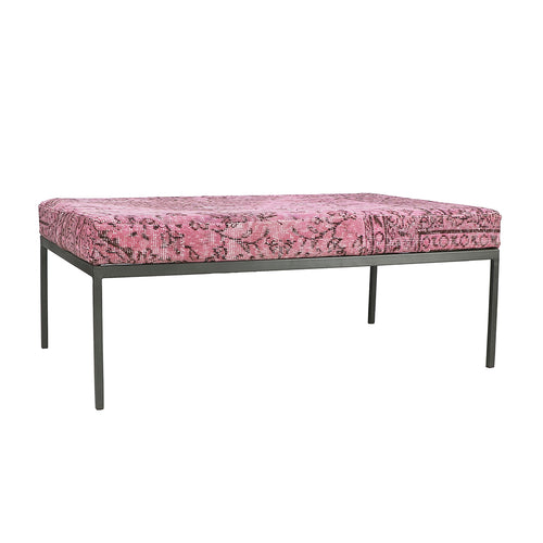 Turkish Vintage Rug Ottoman, Gun Metal GA166-indBE043