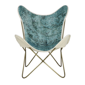 Turkish Vintage Rug Butterfly Chair, Brass GA168-indBE049