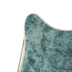 Turkish Vintage Rug Butterfly Chair, Brass GA168-indBE049