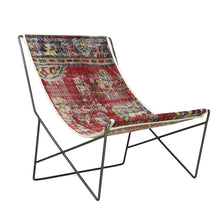 Load image into Gallery viewer, Turkish Vintage Rug Sling Chair, Gun Metal GA173-indBE042