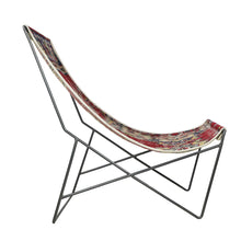 Load image into Gallery viewer, Turkish Vintage Rug Sling Chair, Gun Metal GA173-indBE042