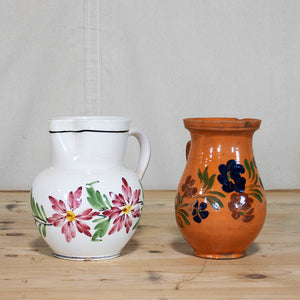 Floral Motif Terracotta Pot, S/2, G018