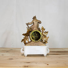 Load image into Gallery viewer, Domed Brass Figural Clock on Marble Base, G012