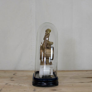 Domed Brass Figural Clock on Marble Base, G012